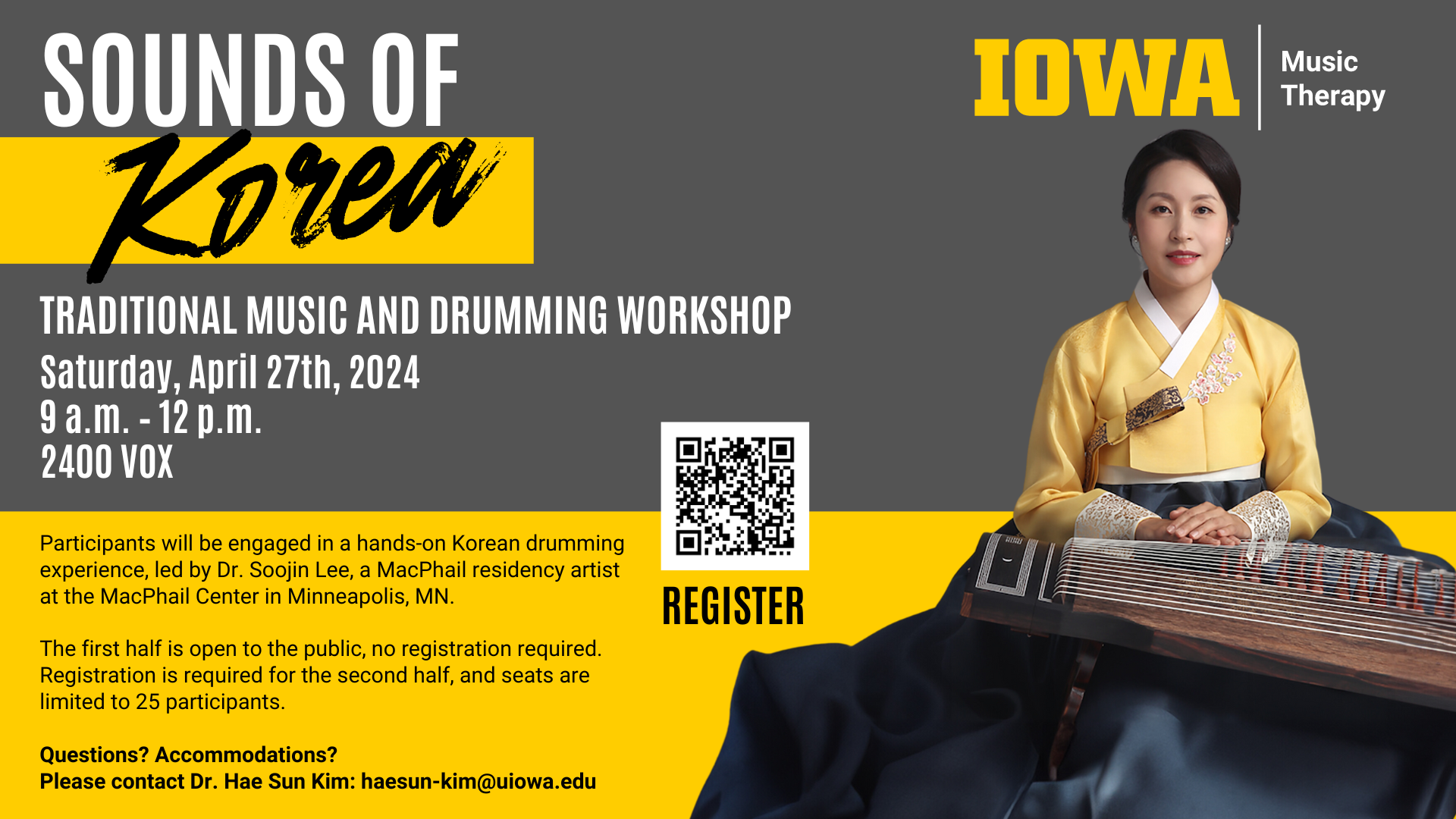 Korean Drumming workshop on Apr 27