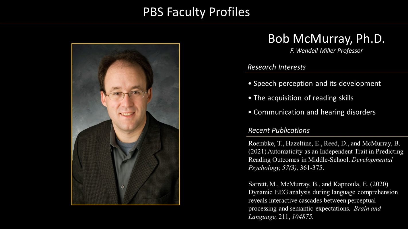 Professor Bob McMurray Faculty Profile and Photo