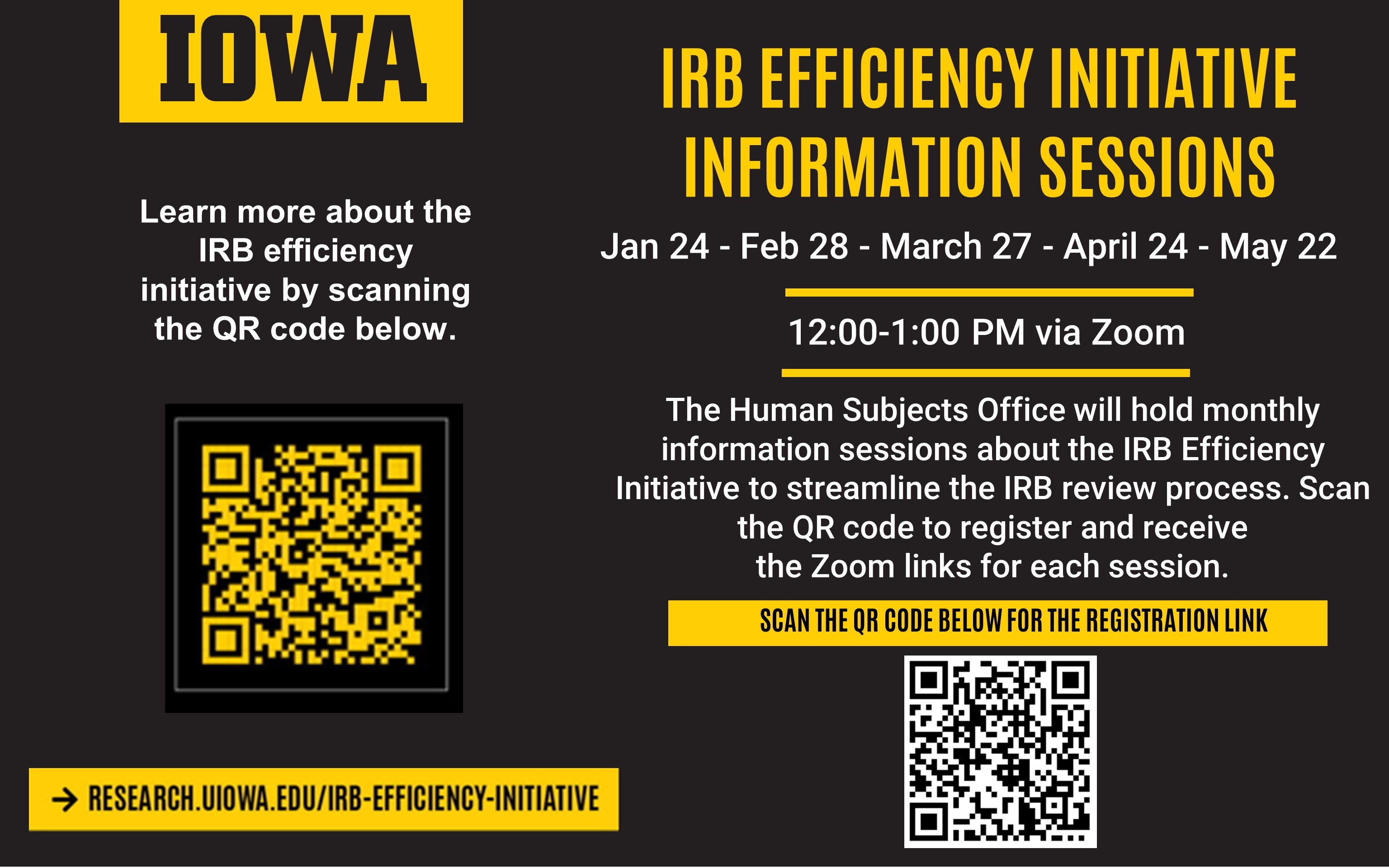 IRB Efficiency Initiative  About and Info Sessions