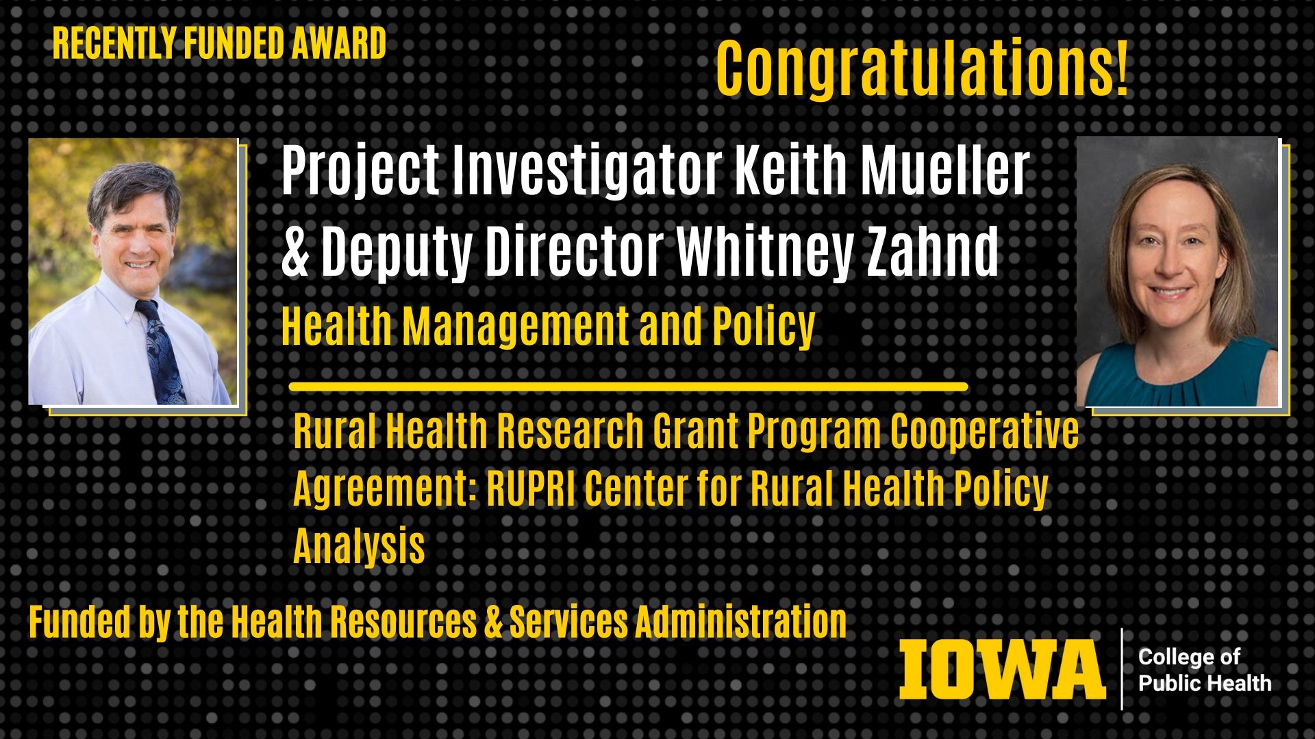 Recently Funded Award: Keith Mueller and Whitney Zahnd