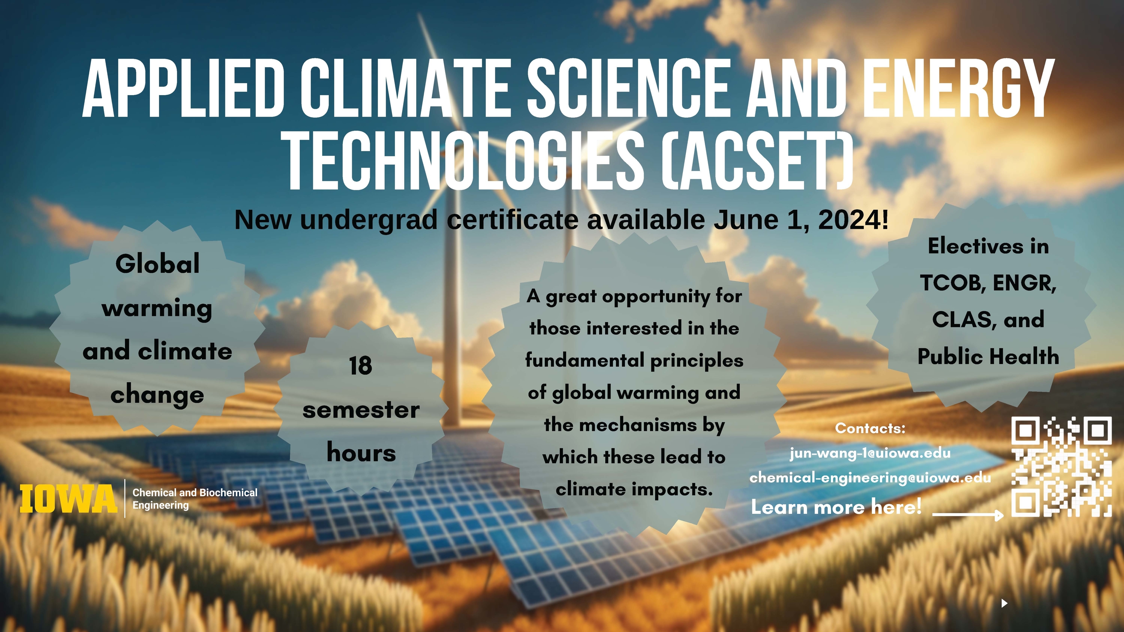 Applied Climate Science and Energy Technologies certificate