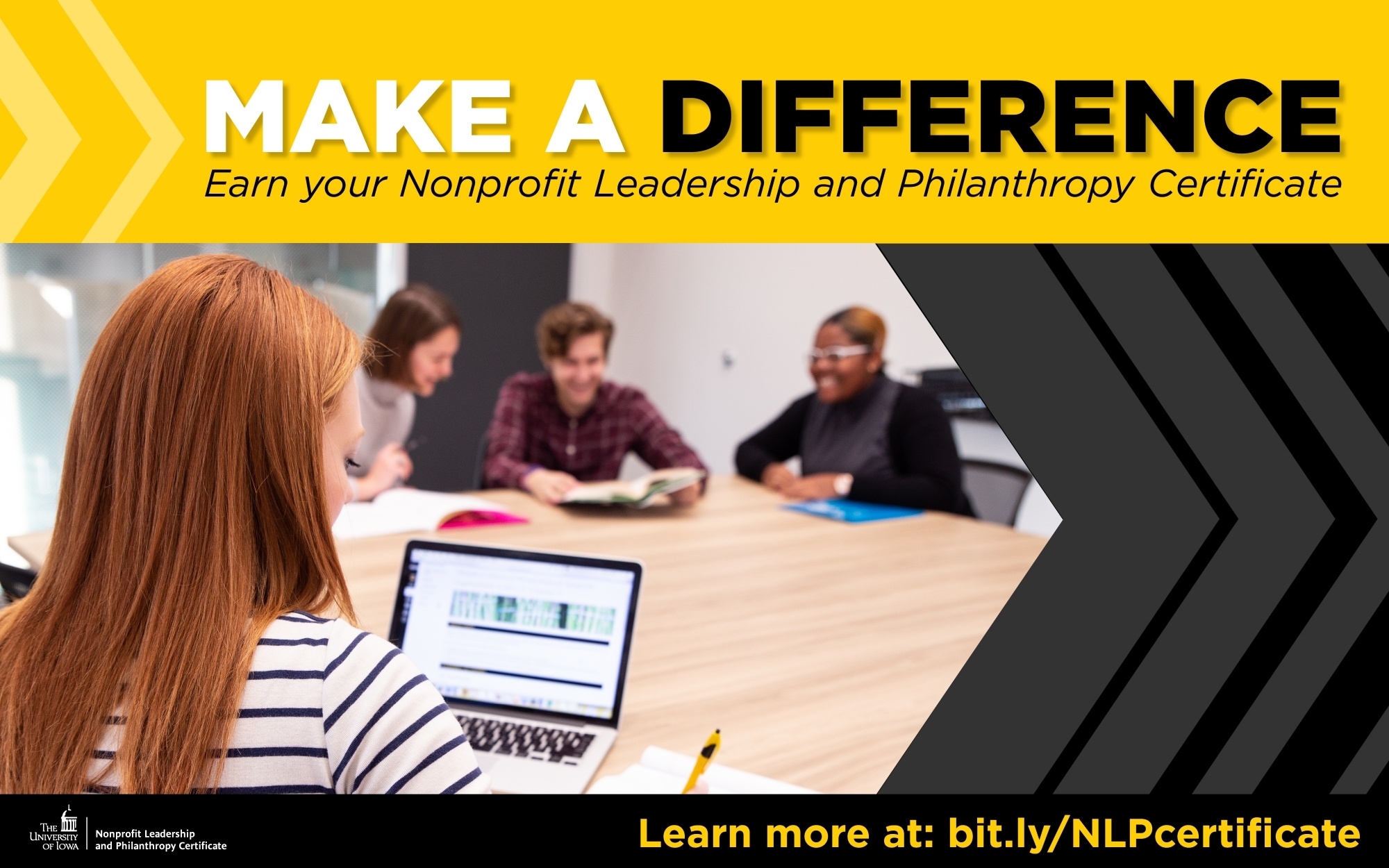 Make a Difference. Earn your Nonprofit Leadership and Philanthropy Certificate. Learn more at: bit.ly/NLPcertificate