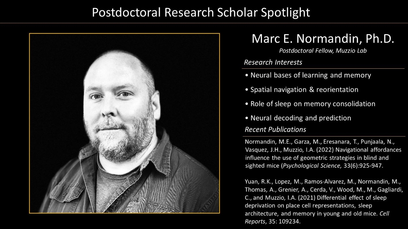 Postdoctoral Fellow Marc Normandin with photo