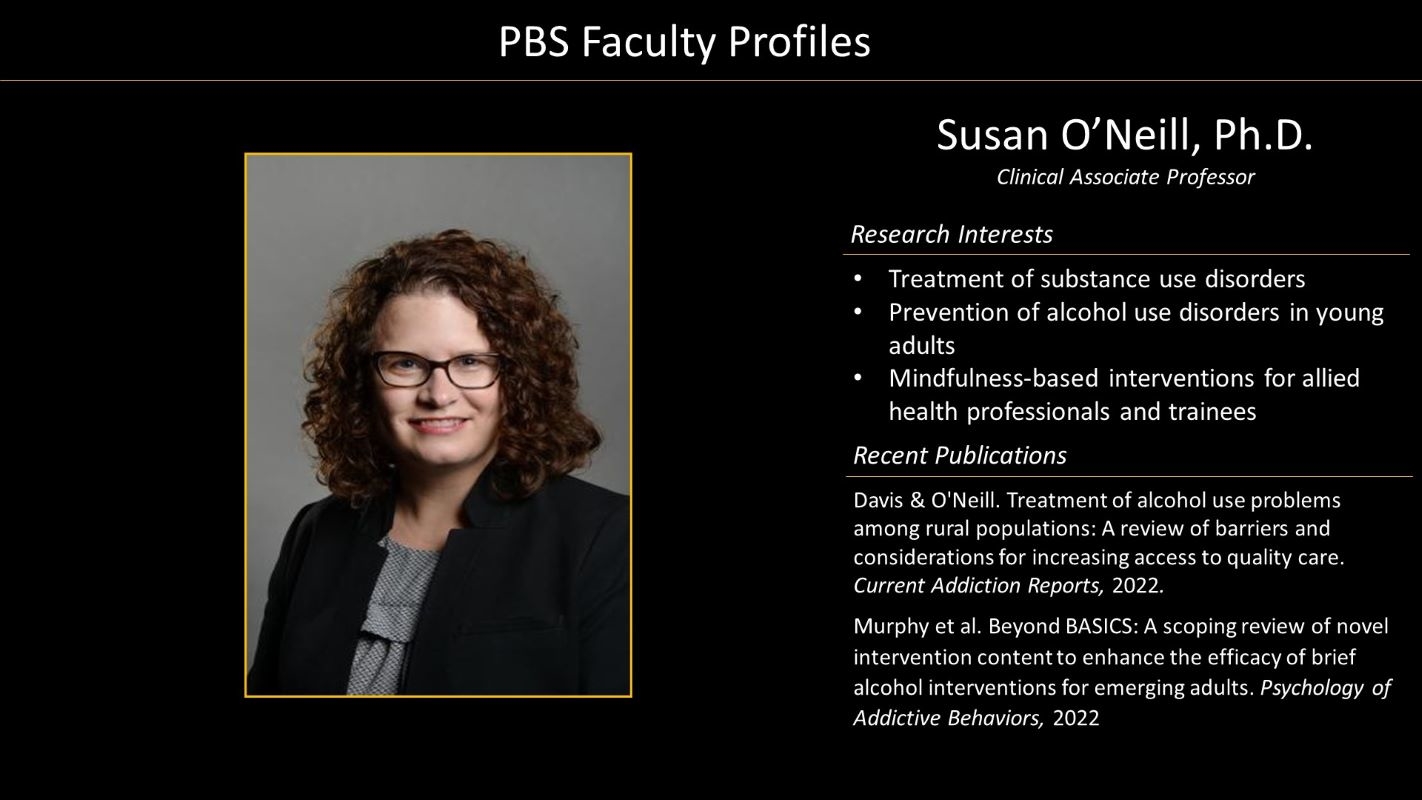 Professor Susan O'Neill Profile with photo