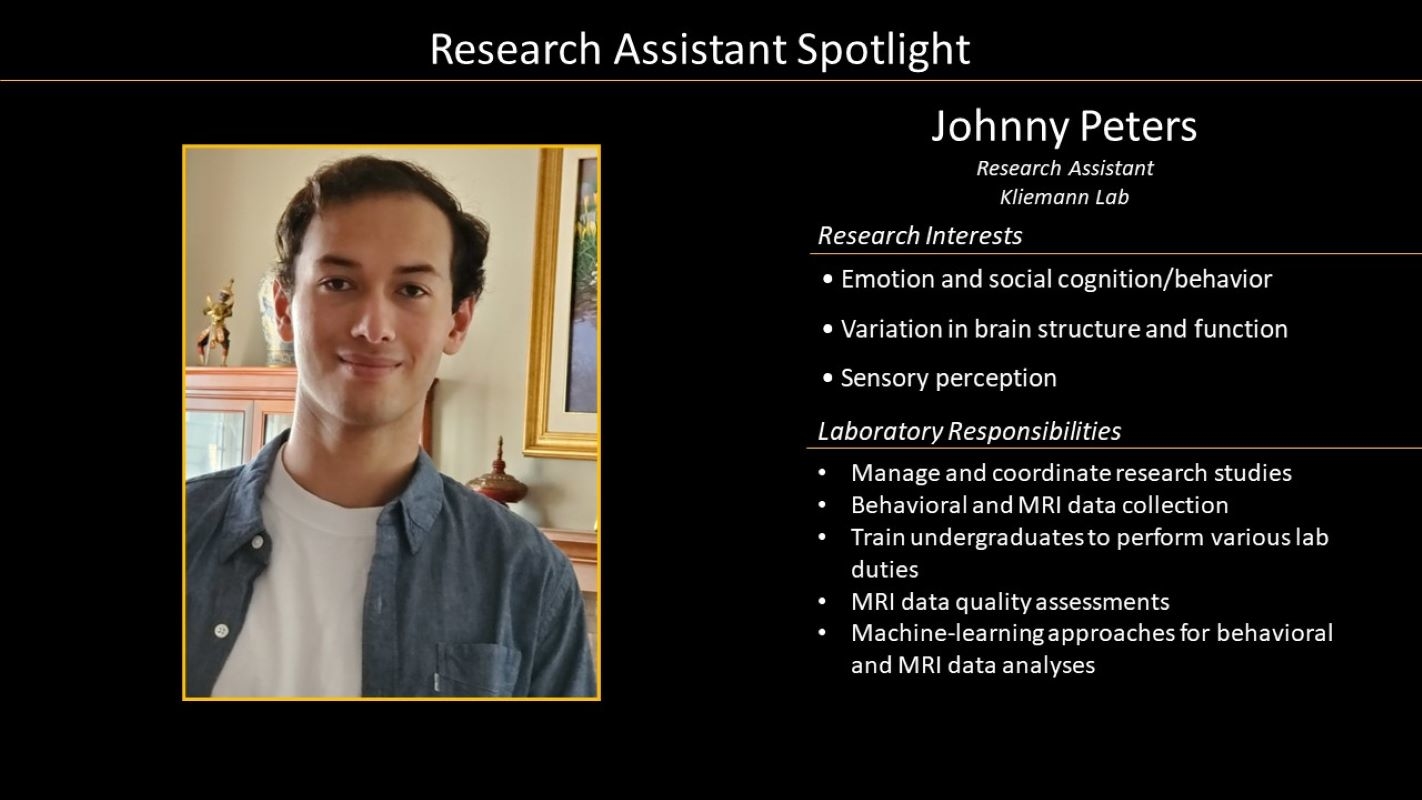 Research Assistant Johnny Peters profile with photo