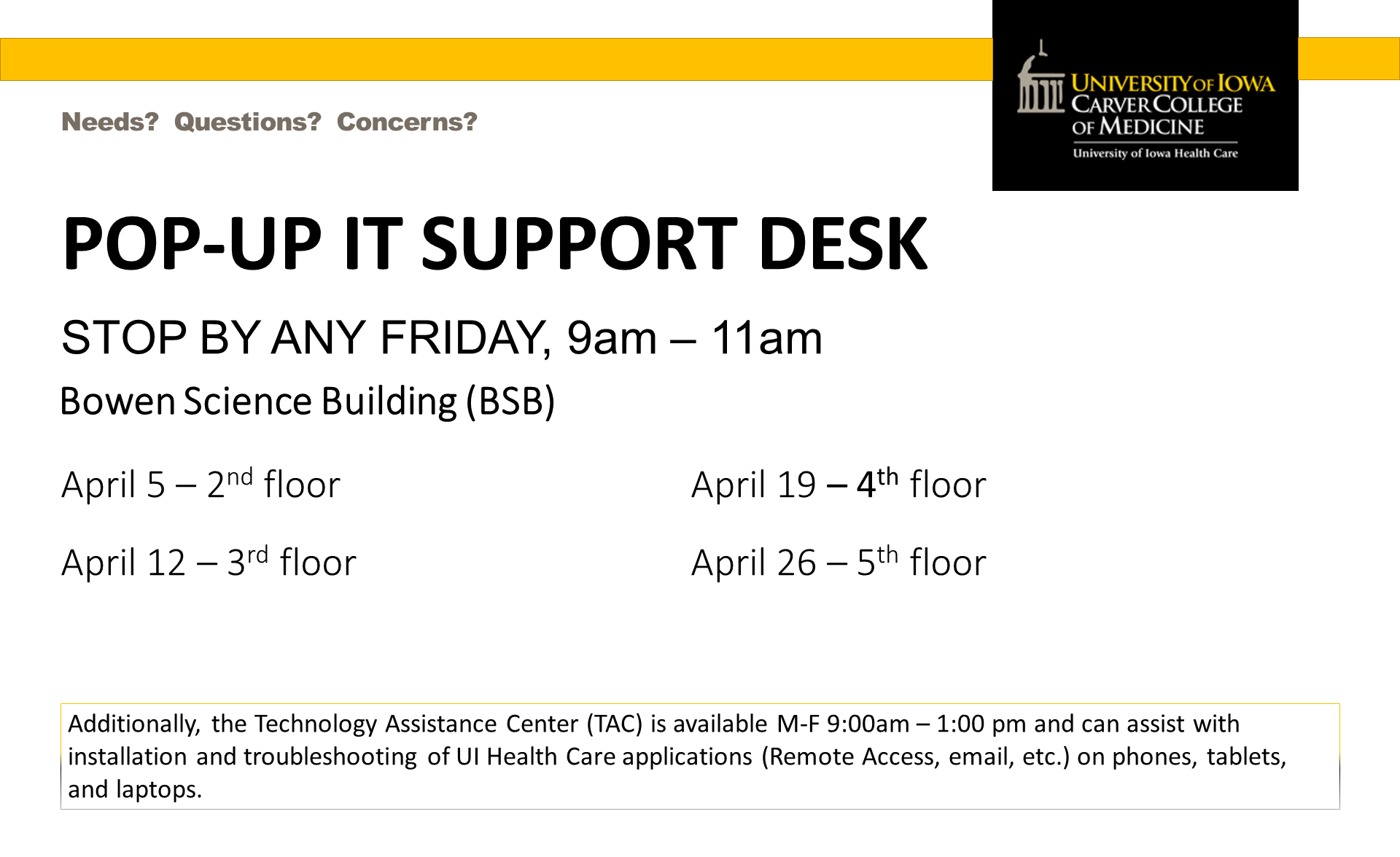 Pop-up IT Support Desk - April 2024