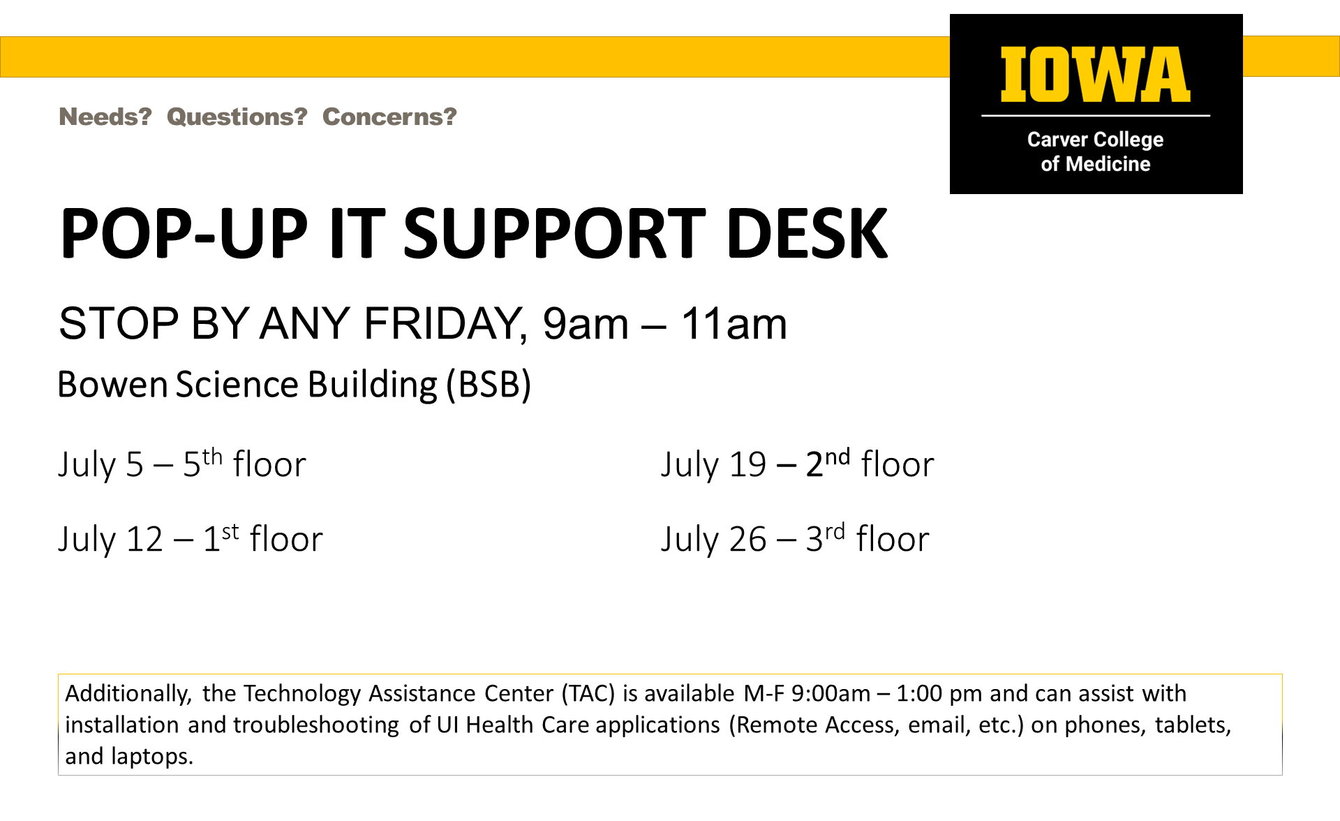 Pop-up IT Support Desk - July 2024
