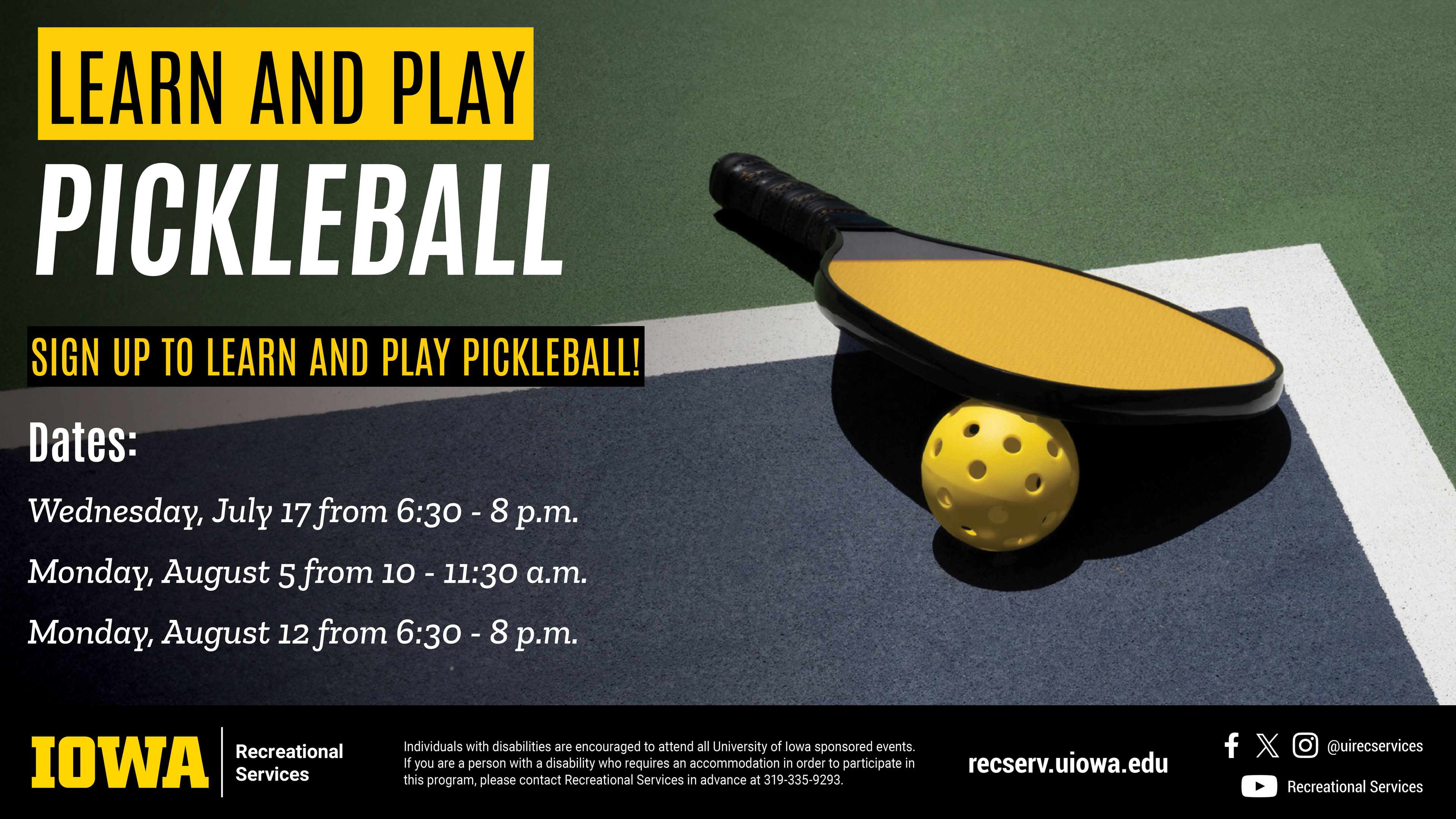 Learn at play pickleball at the HTRC