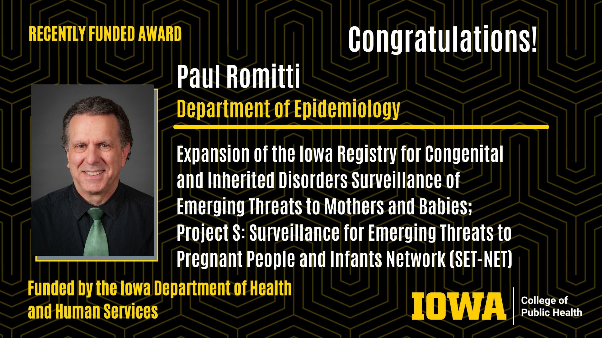 Recently Funded Award - Paul Romitti