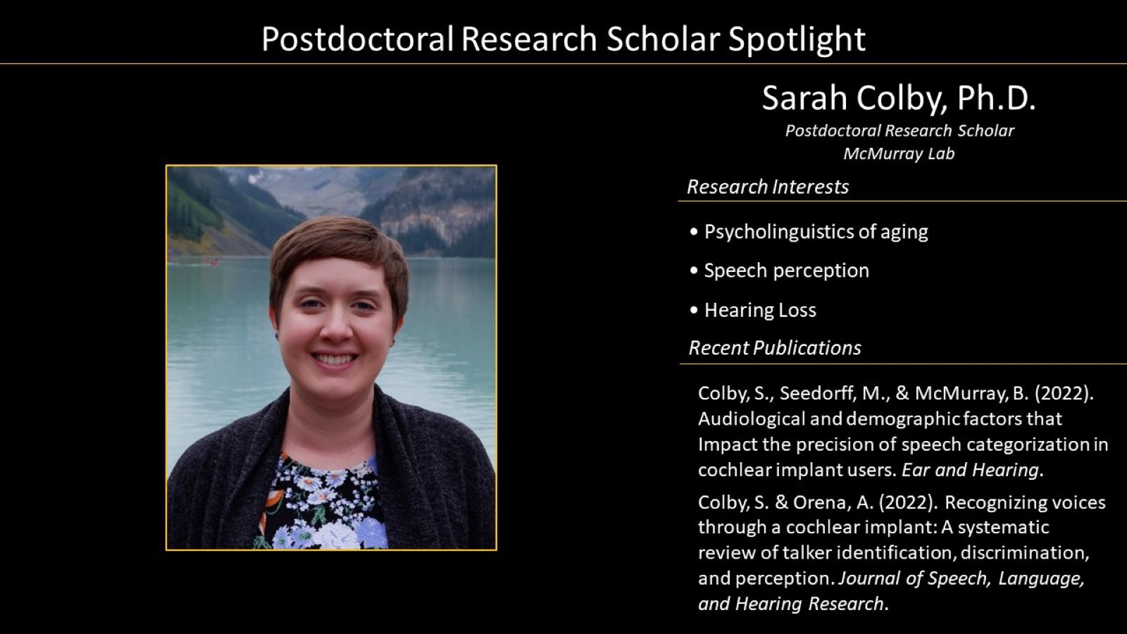 Postdoctoral Research Scholar Sarah Colby with Photo