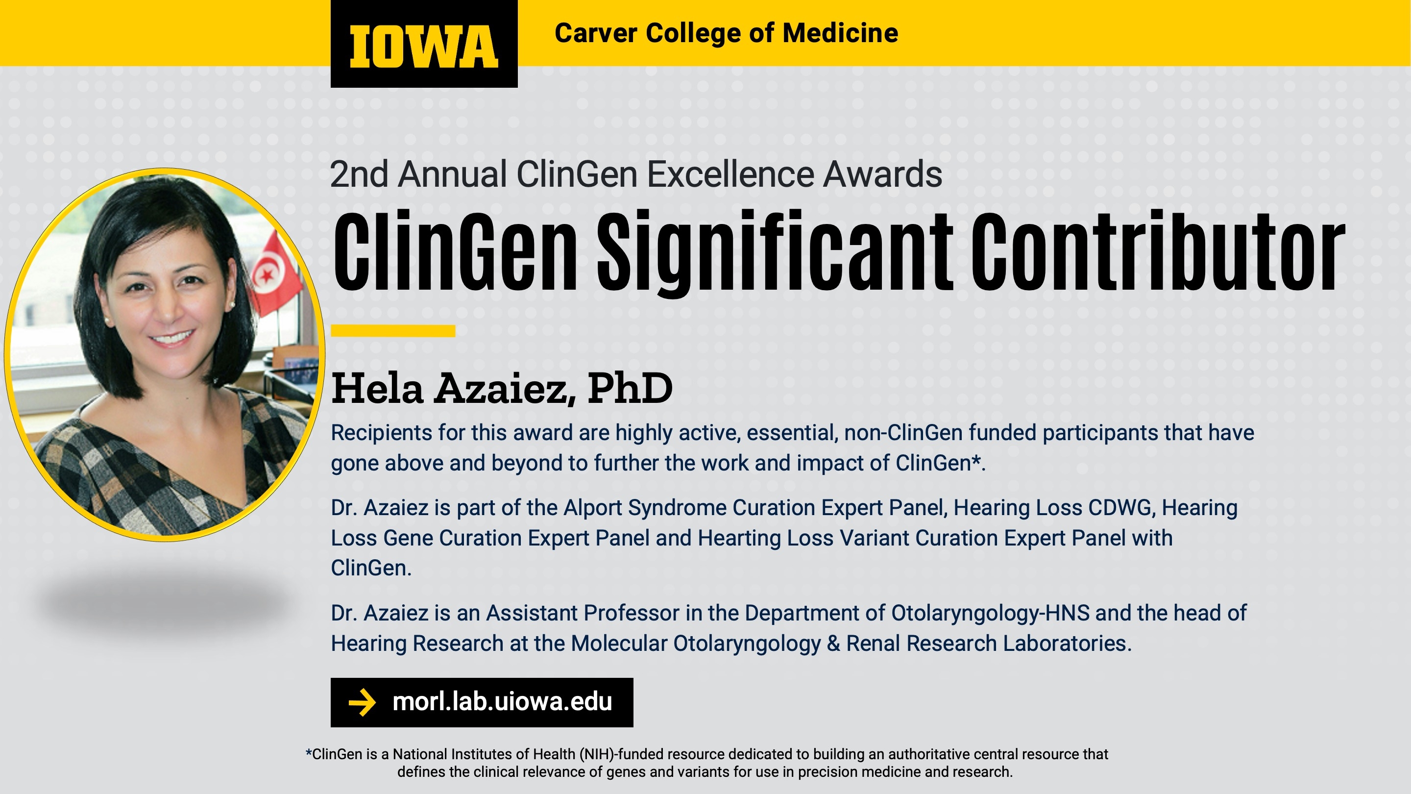 Azaiez: ClinGen Award 