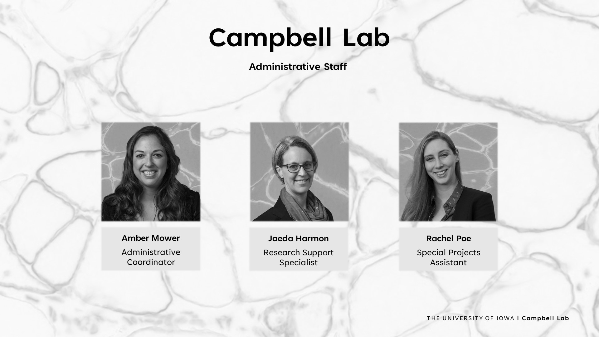 Photos of Campbell Lab Admin Staff