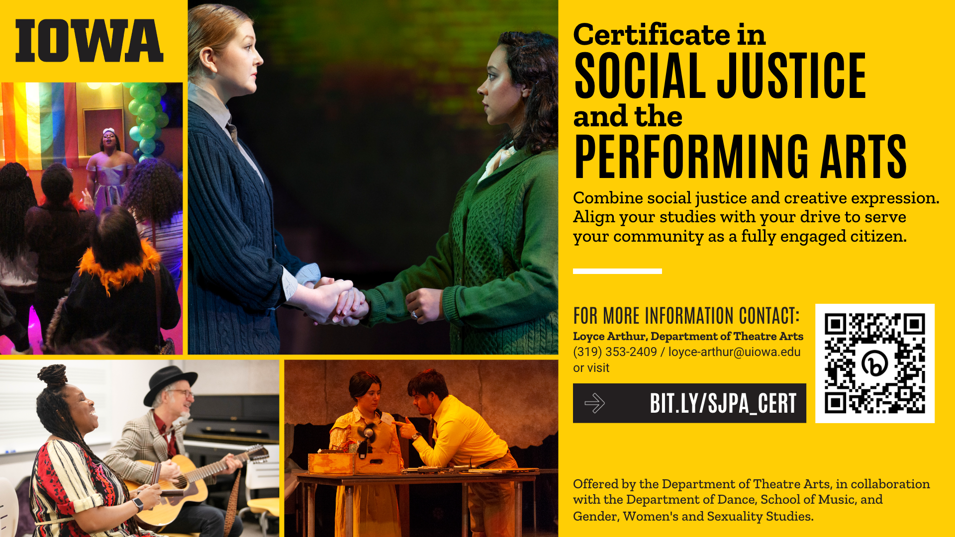 Social Justice and the Performing Arts certificate