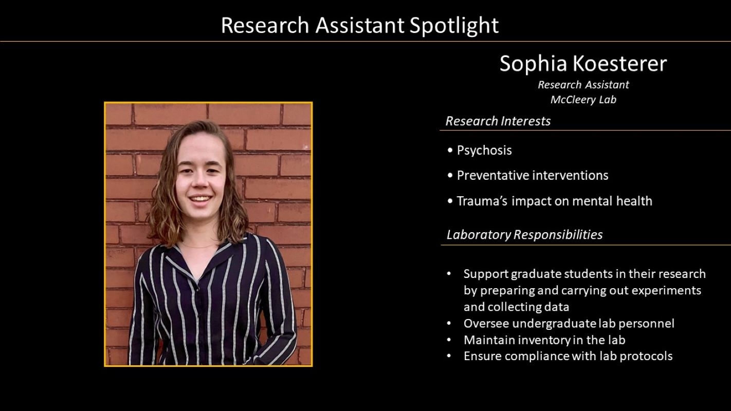 Research Assistant Sophia Koesterer Profile with photo