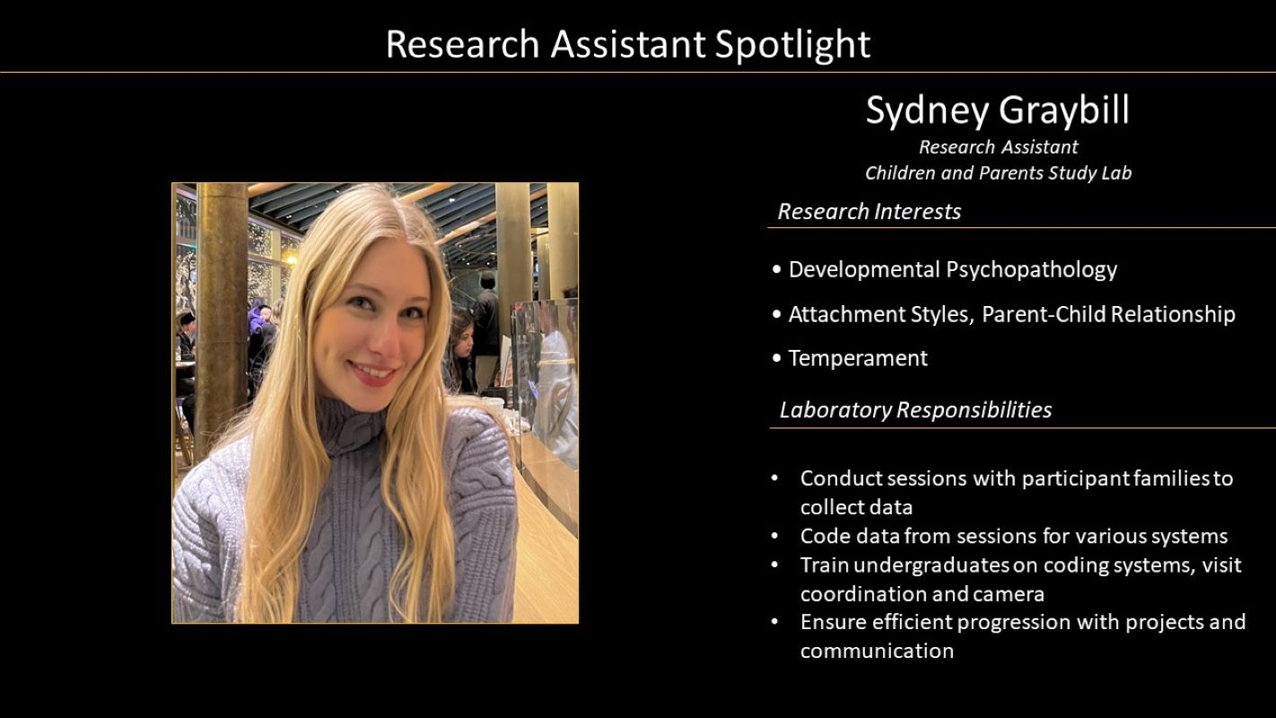 Research Assistant Sydney Graybill Profile with Photo