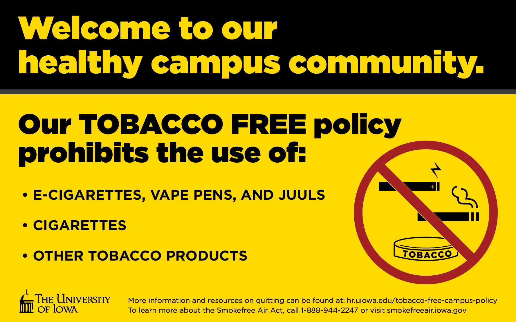 University of Iowa tobacco policy