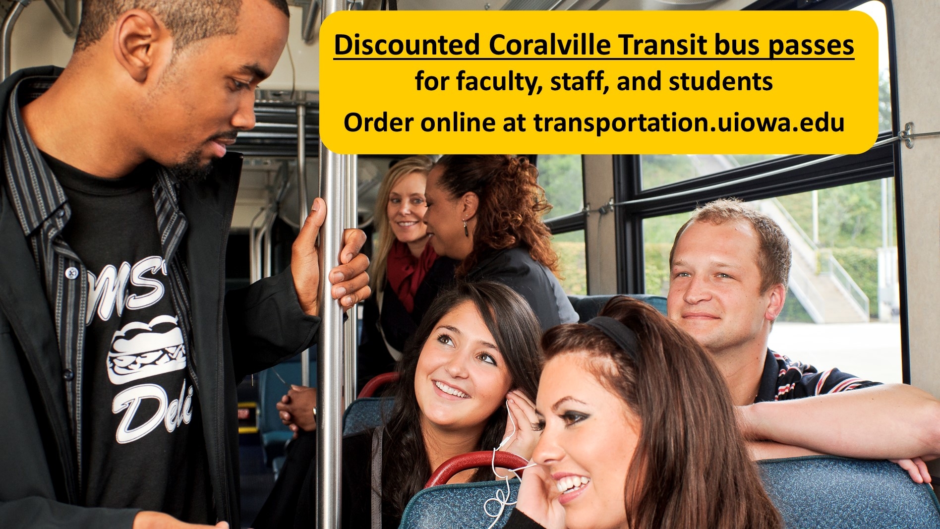 Discounted Coralville bus passes for employoees and students