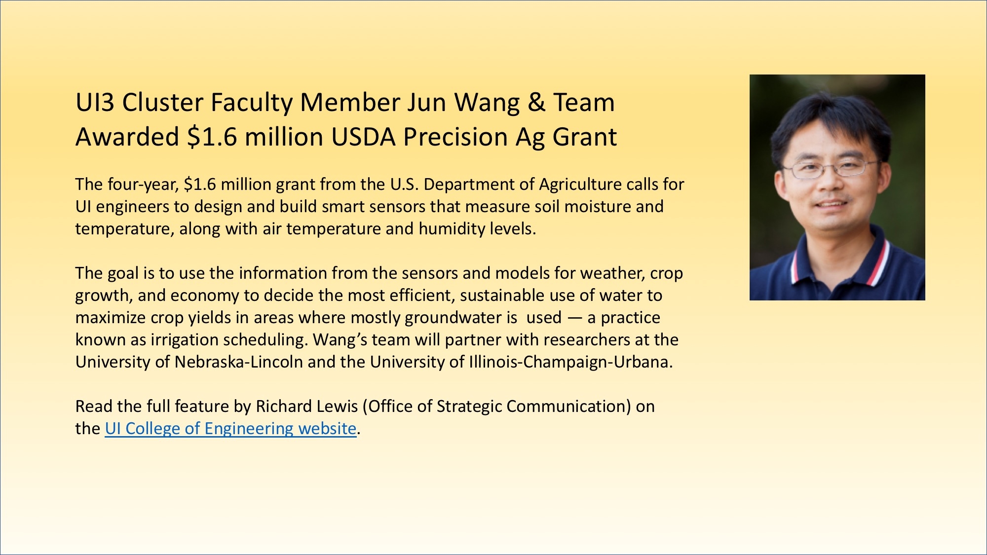 USDA Award Jun Wang