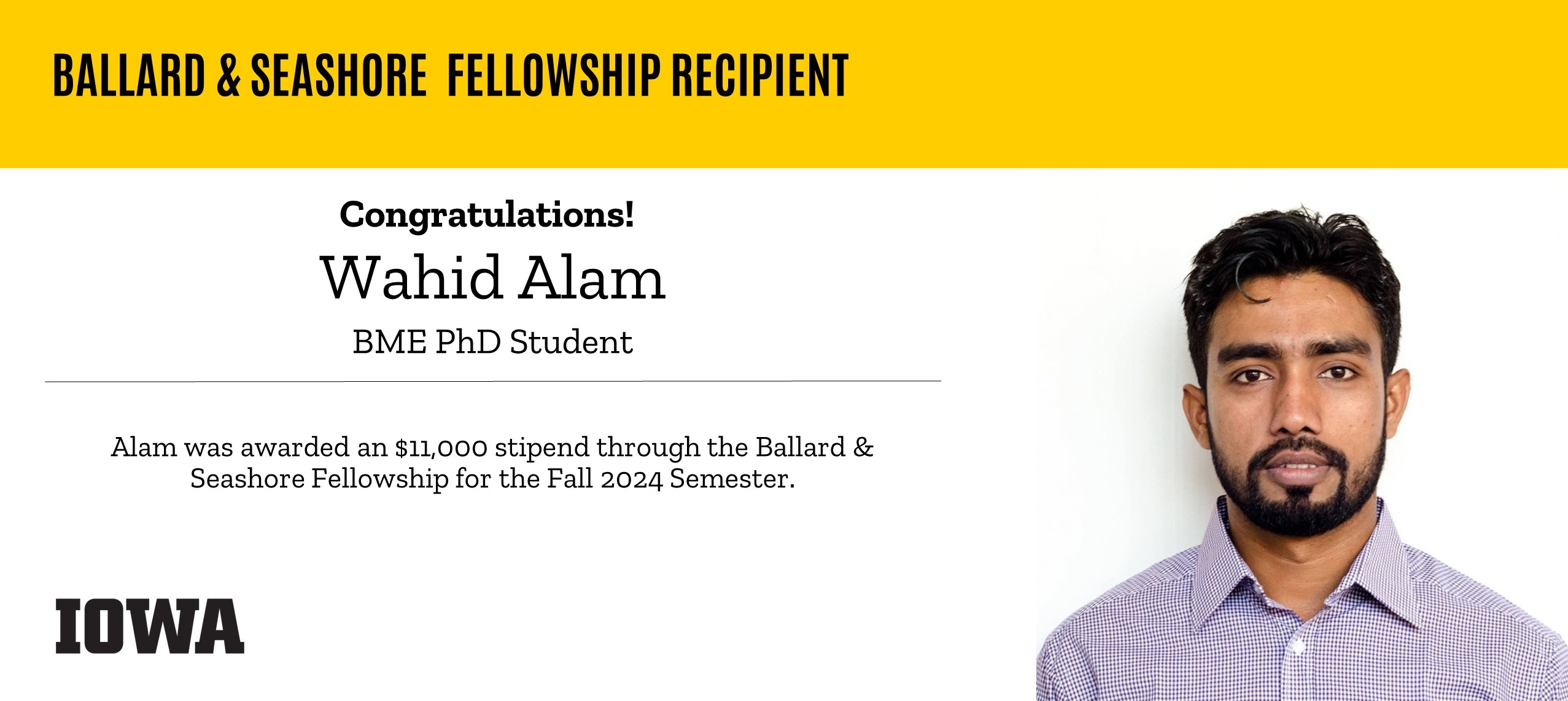 2024.03.20 Wahid Alam Ballard & Seashore Dissertation Fellowship
