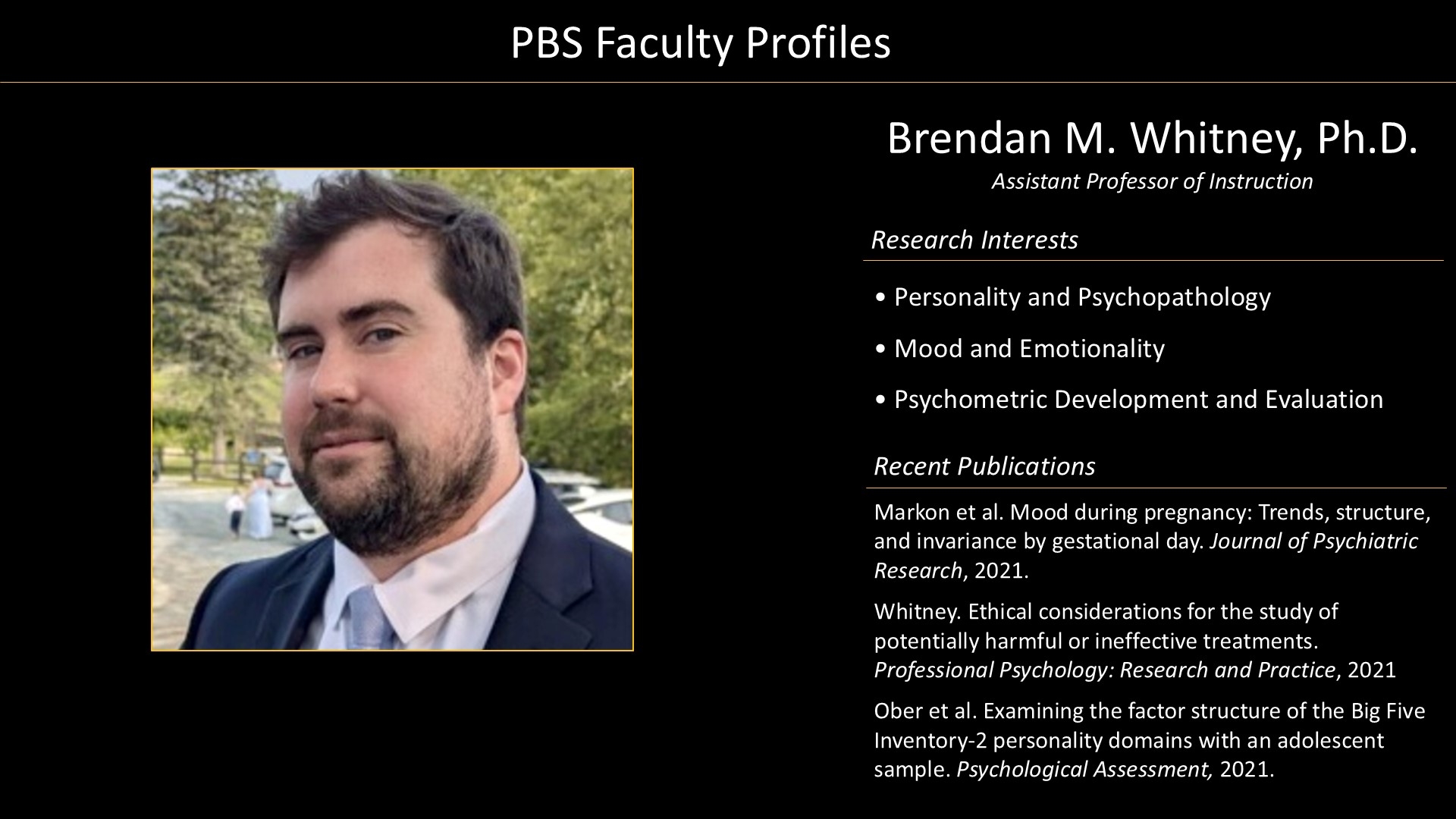 ITF Brendan Whitney Faculty