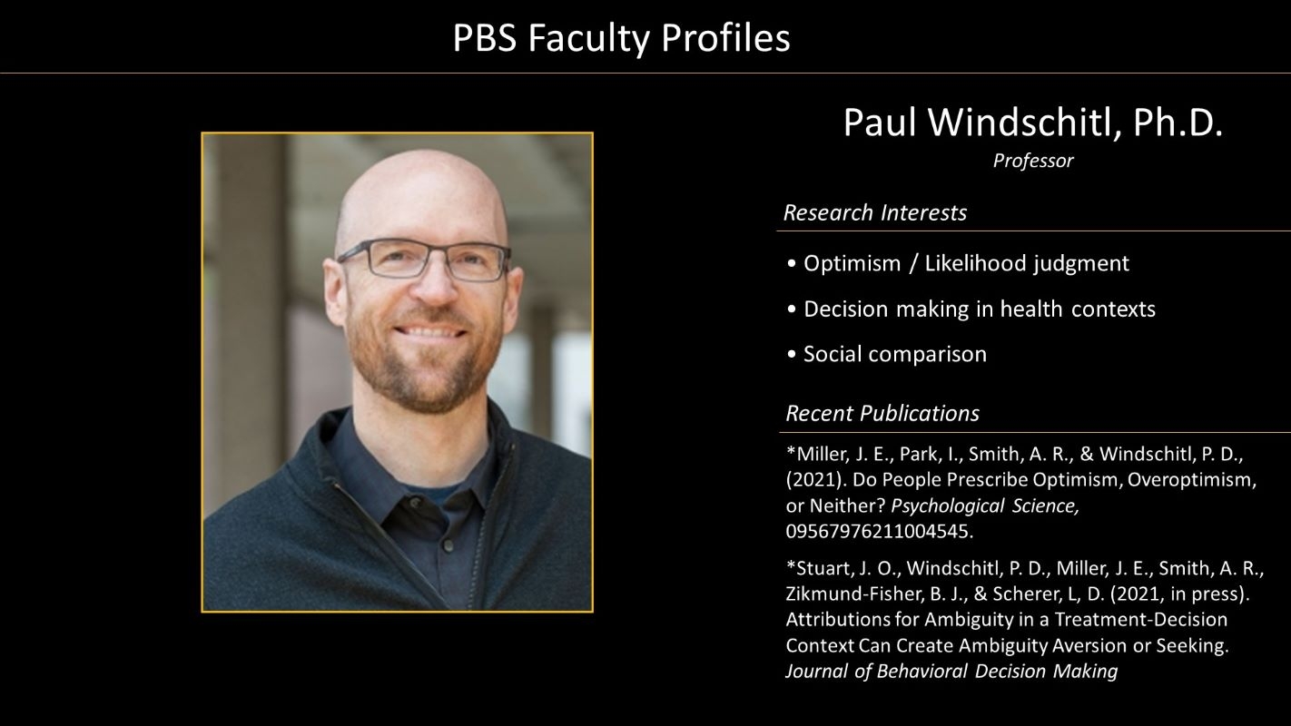 Professor Paul Windschitl Faculty Profile and Photo