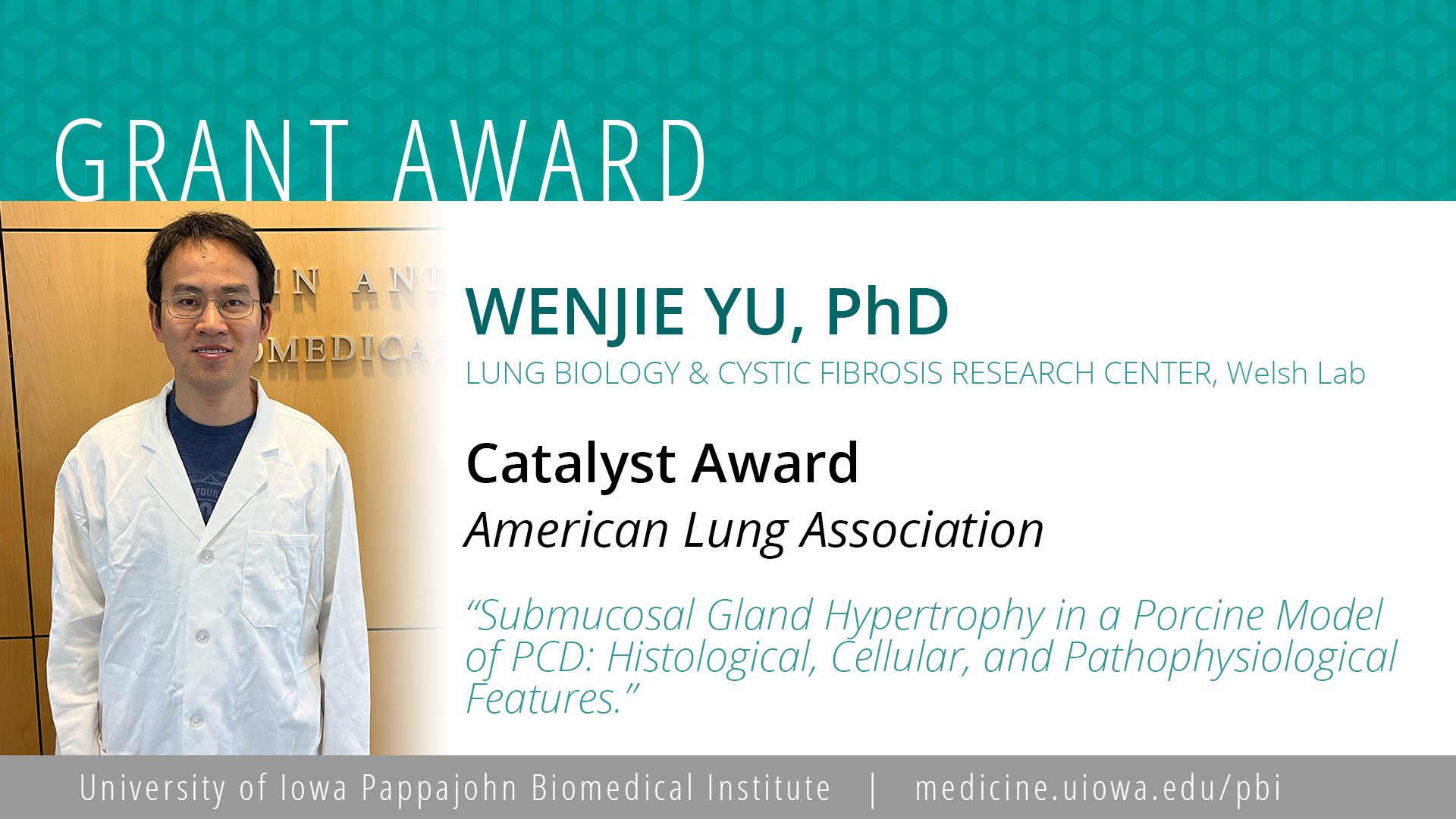 Yu: Catalyst Award