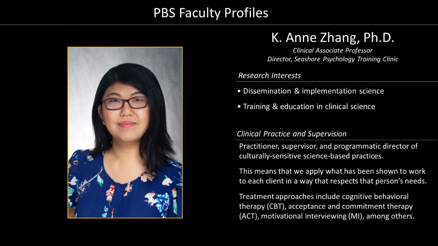 Professor K. Anne Zhang Profile with photo